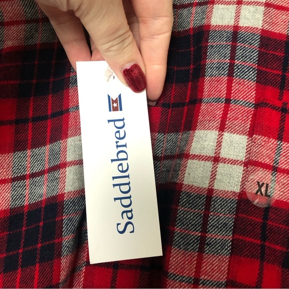 NWT Men’s red/blue plaid flannel - Picture 4 of 7